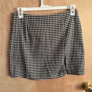 Wild Fable Black and White Gingham Mini Skirt